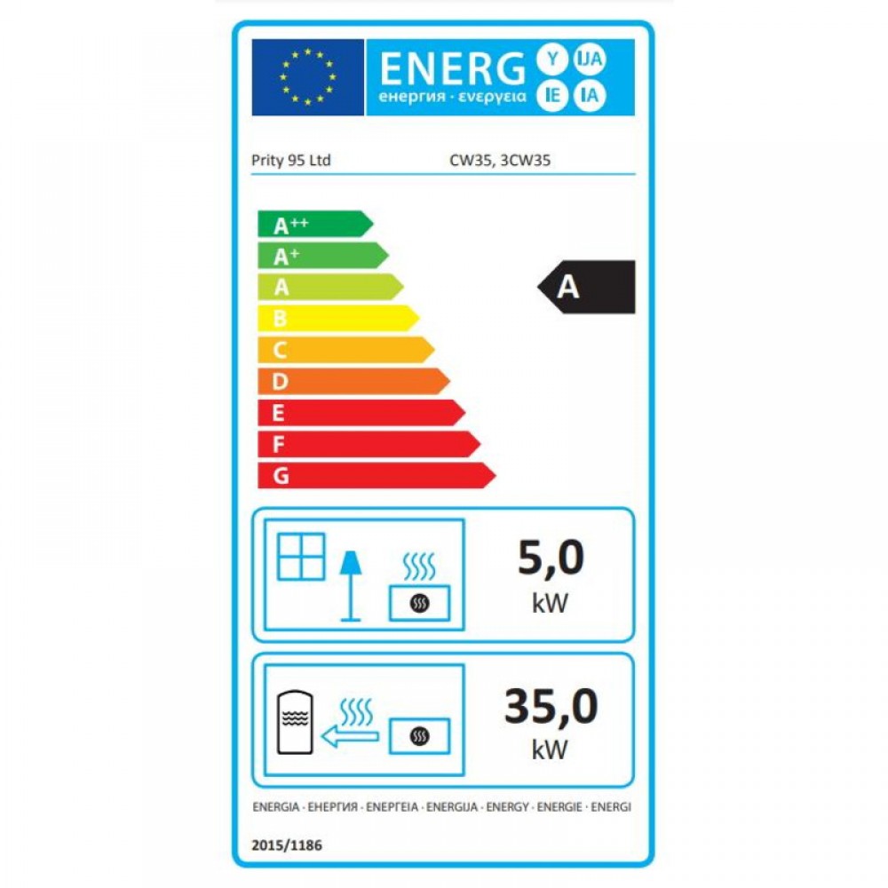 CV inbouwhaard gietijzeren Prity 3C W35, 40kw | CV inbouwhaarden | Haarden |