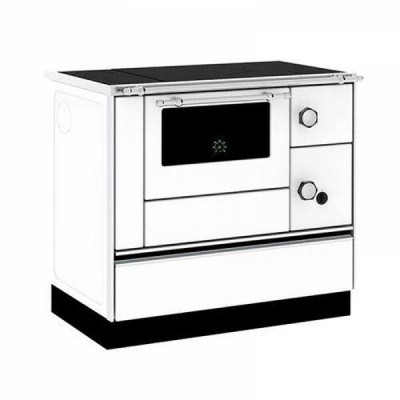 Hout fornuis Alfa Plam Alfa 90 H Favorit Wit, 6.4kW - Hout fornuis