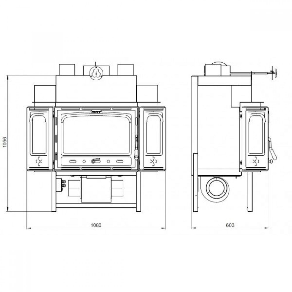 Inbouw gietijzeren haard Prity TCF, 18.5kW | Air haarden | Haarden |