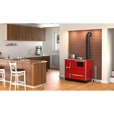 Wood burning cooker with back boiler Alfa Plam Alfa Term 27 Red, 27.56kW - Houtkachels met oven