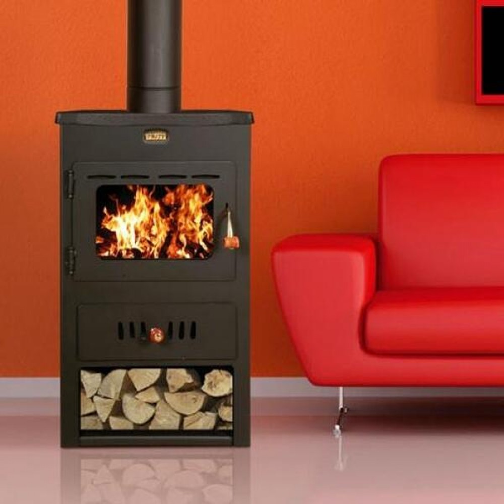 CV houtkachel Prity K2 CP W10 met gietijzeren blad, 13.3kW | CV houtkachels | Houtkachels |