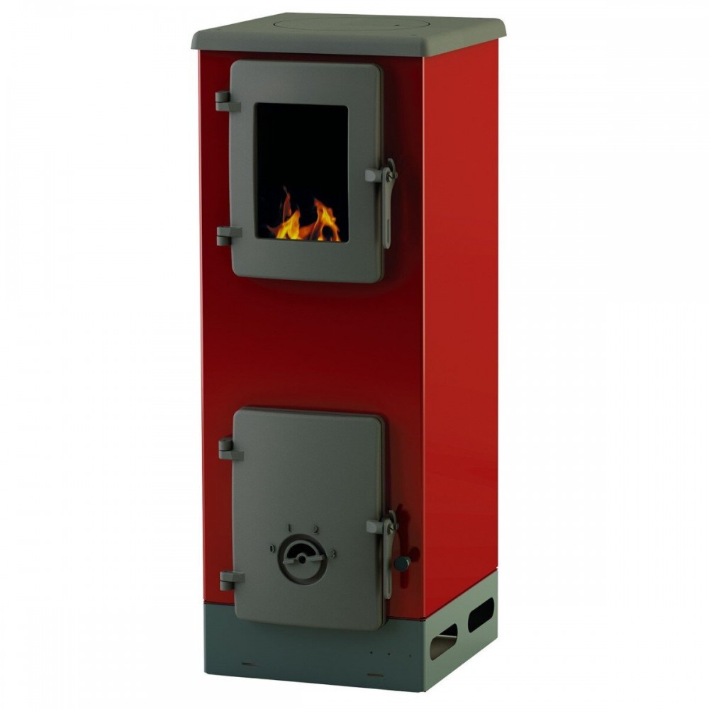 Houtkachel Alfa Plam Vulkan S Rood, 4kW Houtkachel Alfa Plam Vulkan S Rood, 4kW