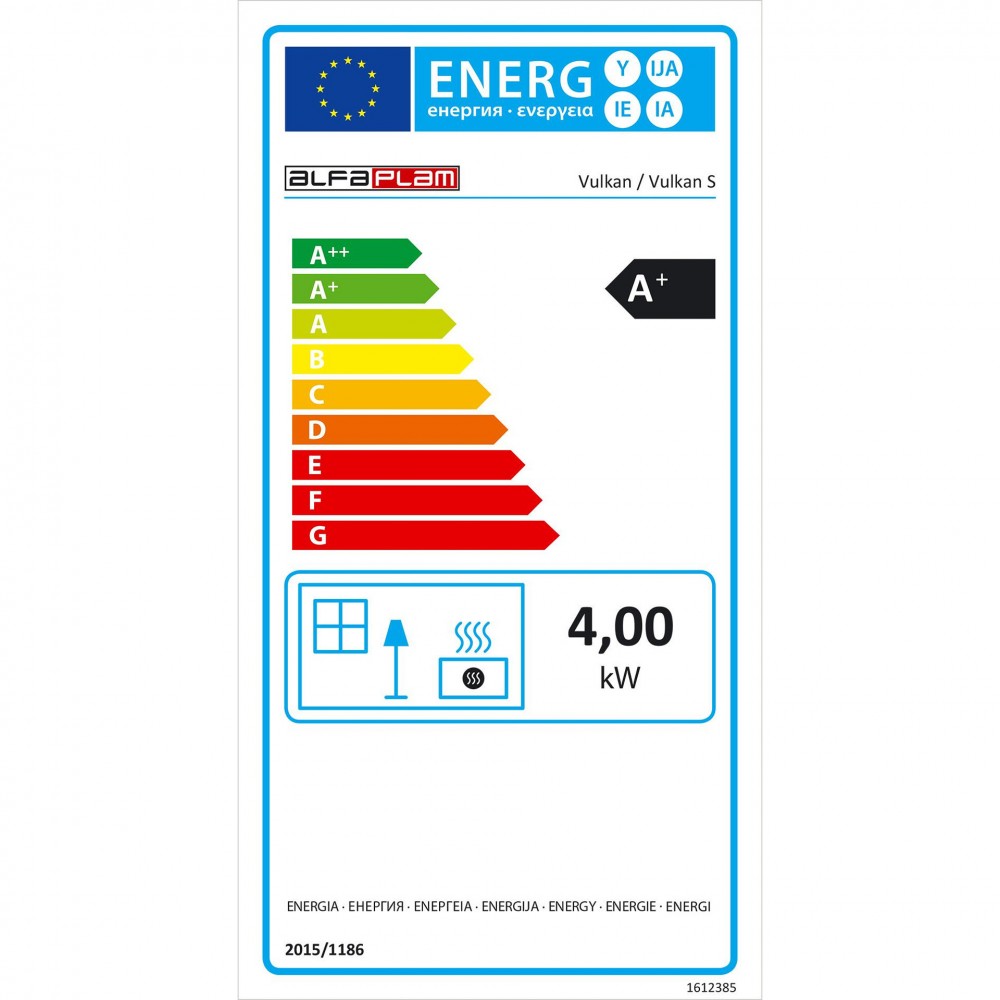 Houtkachel Alfa Plam Vulkan S  Antraciet, 4kW | Air houtkachels | Houtkachels |