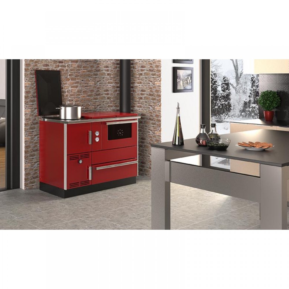 Hout fornuis met CV Alfa Plam Alfa Term 35 Rood, 32kW | Hout fornuis |  |