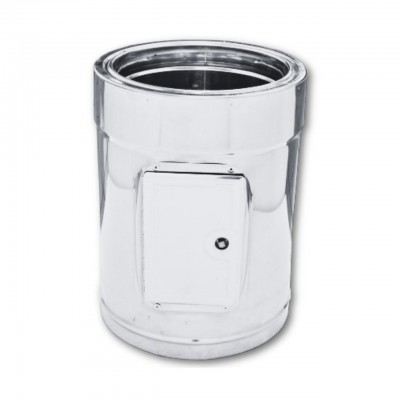 Dubbelwandig inspectie-element, RVS AISI 304, Recht, Geïsoleerd, Ф130-180 - Ф350-500 - Schoorstenen