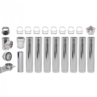 Rookkanaal set, Roestvrij staal Geïsoleerd Ф150 (binnendiameter), 9,7m - Productenvergelijking