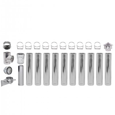 Rookkanaal set, Roestvrij staal Geïsoleerd Ф130 (binnendiameter), 11,7m - Productenvergelijking