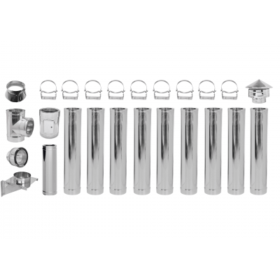 Rookkanaal set, Roestvrij staal Geïsoleerd Ф180 (binnendiameter), 10,7m - Productenvergelijking