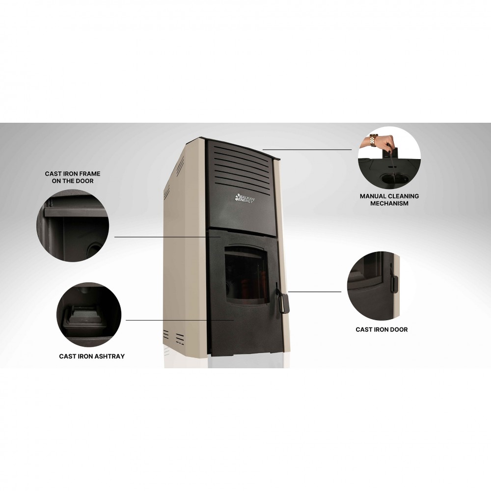 Pelletkachel CV Balkan Energy Sofia Antraciet, 25kW | Pelletkachels CV | Pelletkachels |