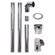 Rookkanaal set, voor pelletkachel, roestvrij staal AISI 304, 100-130 mm | Rookkanaal sets | Schoorstenen |