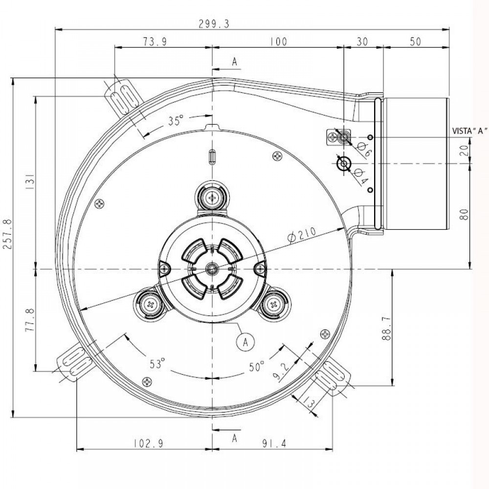 Rookafzuiging SITGroup LN2 Natalini voor pelletkachels Eco Spar, Adler, Edilkamin, MCZ, Red e.a., Maximale luchtstroom 285 m³/u | Ventilatoren en blazers voor pelletkachel | Pelletkachel onderdelen |