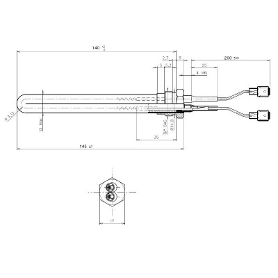 Gloeibougie pelletkachel Palladio en anderen, totale lengte 145mm, 250W - Productenvergelijking