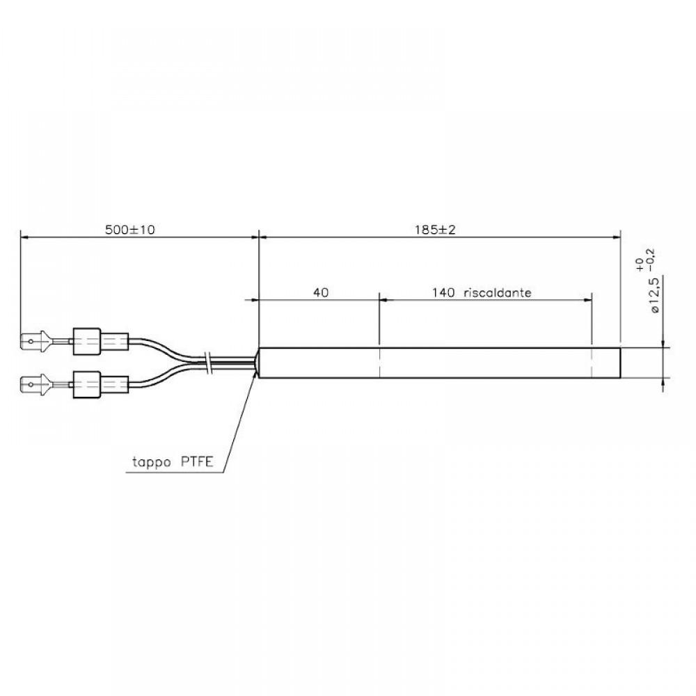 Gloeibougie pelletkachel La Nordica en anderen, totale lengte 185mm, 400W | Gloeibougie voor pelletkachel | Pelletkachel onderdelen |