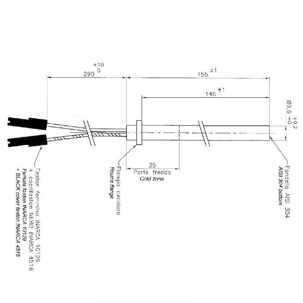 Gloeibougie pelletkachel Ecoforest en anderen, totale lengte 155mm, 250W | Gloeibougie voor pelletkachel | Pelletkachel onderdelen |