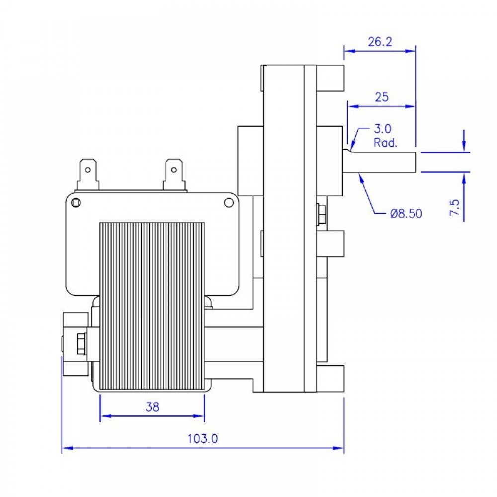 Vijzelmotor pelletkachel Mellor FB1137, 4,75 RPM voor Arce, Ecoteck, Emaflam, La Nordica, Ravelli en anderen | Motorreductoren | Pelletkachel onderdelen |