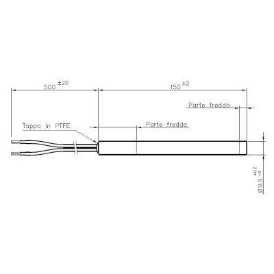 Gloeibougie pelletkachel GP Termocamini en anderen, totale lengte 150mm, 250W - Productenvergelijking