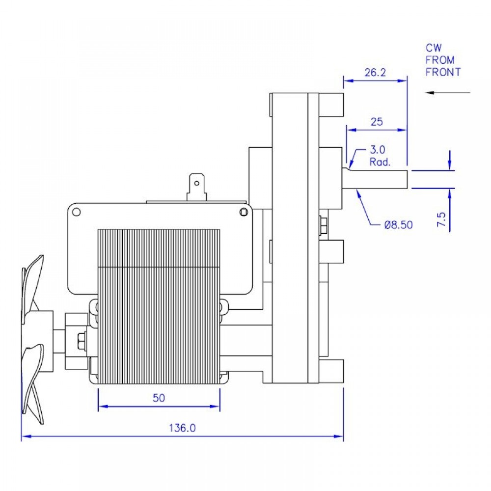 Vijzelmotor pelletkachel Mellor FB1304 voor Cadel, Deville, Eurofiamma, Karmek One, Puros, 8 RPM | Vijzelmotor voor pelletkachel | Pelletkachel onderdelen |