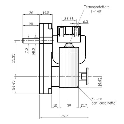 Vijzelmotor pelletkachel Kenta K9115005, 1,5 RPM voor pelletkachel Deville en anderen - Vijzelmotor voor pelletkachel