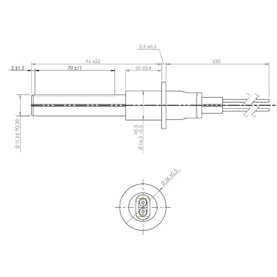 Keramische gloeibougie pelletkachel ETA, Grant Spira, ComfortBilt en anderen, totale lengte 107mm, 260W - Pelletkachel onderdelen