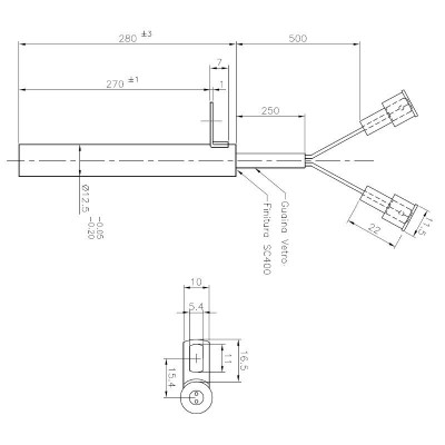Gloeibougie pelletkachel Edilkamin en anderen, totale lengte 280mm, 470W - Productenvergelijking