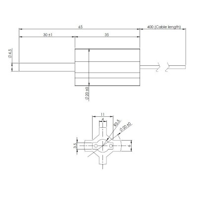 Laagspanning gloeibougie pelletkachel Eco Spar, BURNiT, totale lengte 65mm, 95W tot 24V - Gloeibougie voor pelletkachel