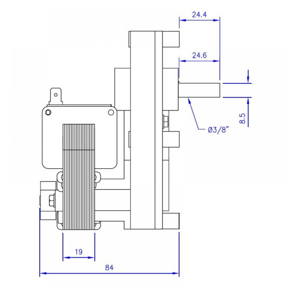 Vijzelmotor pelletkachel Mellor FB1268 voor Karmek One, Eurostek, 1,5 RPM | Vijzelmotor voor pelletkachel | Pelletkachel onderdelen |