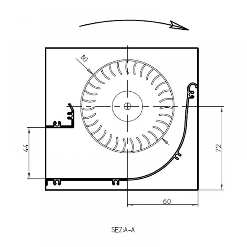 Tangentiële ventilator voor pelletkachels Sideros, met Ø80 mm, debiet 305 m³/h | Ventilatoren en blazers voor pelletkachel | Pelletkachel onderdelen |