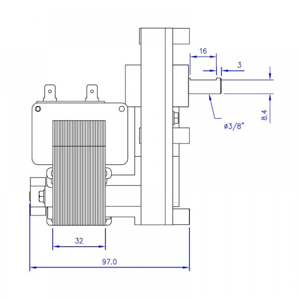 Vijzelmotor pelletkachel Mellor FB1218 voor Alfa Plam, Arce, Clementi, Enviro, Vescovi, Pasqualicchio, 3RPM | Vijzelmotor voor pelletkachel | Pelletkachel onderdelen |