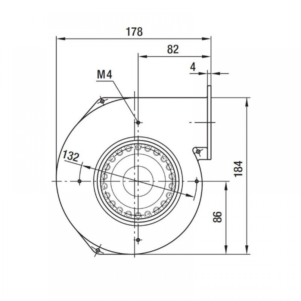 Centrifugaalventilator EBM voor pelletkachels Clam, debiet 265 m³/h | Ventilatoren en blazers | Pelletkachel onderdelen |
