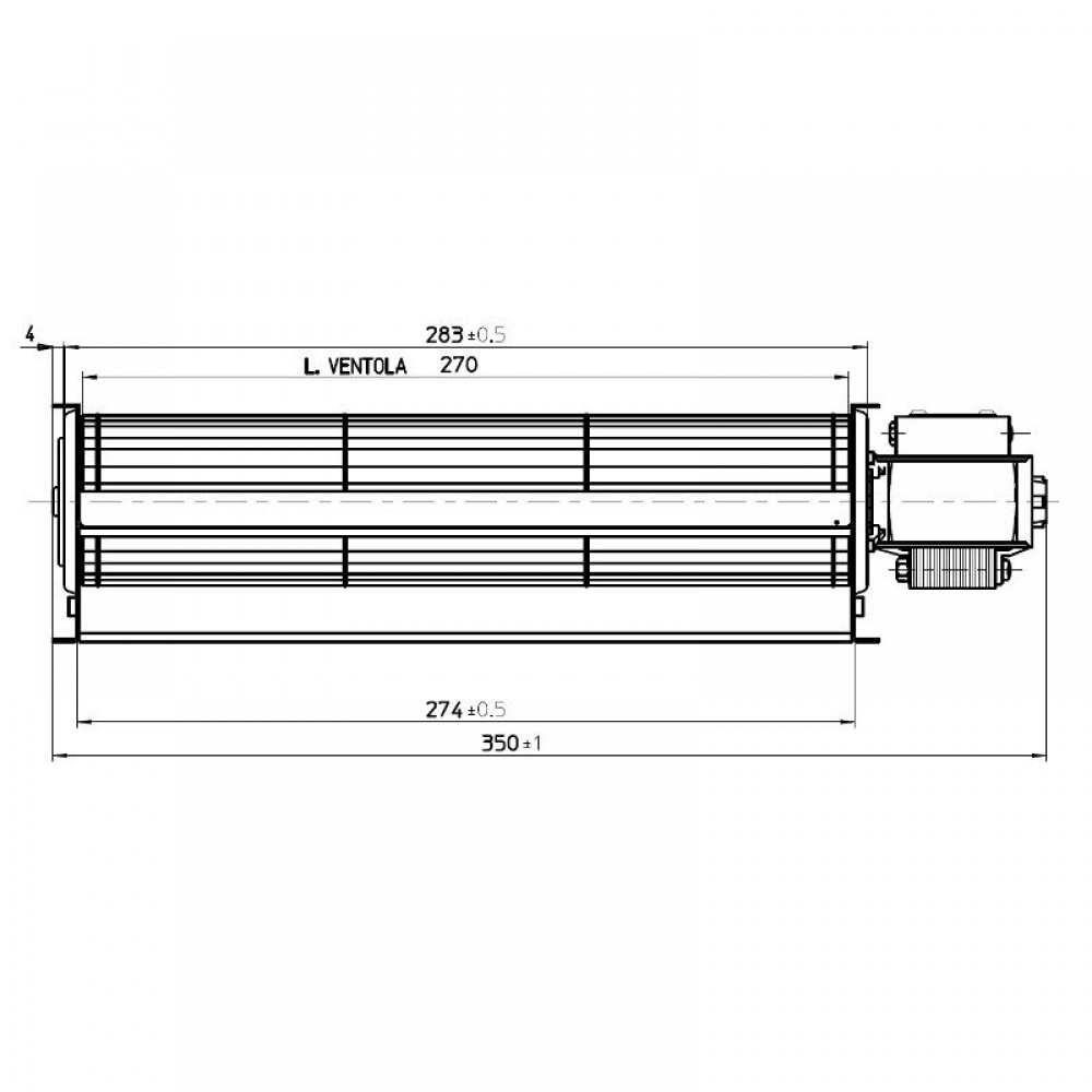 Tangentiële ventilator Fergas voor pellet Superior en anderen met Ø60 mm, Debiet 200 m³/h | Ventilatoren en blazers voor pelletkachel | Pelletkachel onderdelen |