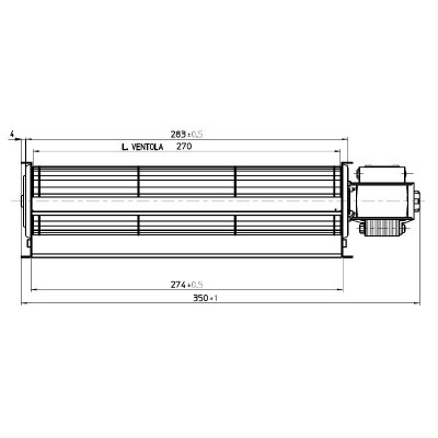 Tangentiële ventilator Fergas voor pellet Superior en anderen met Ø60 mm, Debiet 200 m³/h - Productenvergelijking
