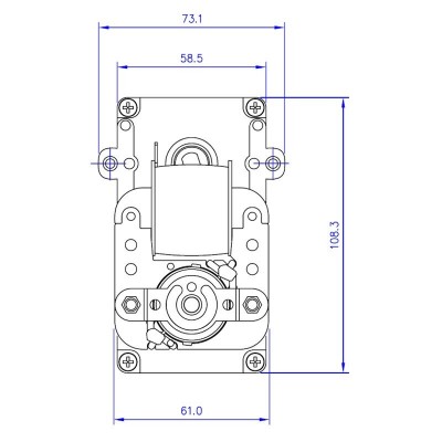Holle as vijzelmotor Mellor KB1014, 3RPM voor pelletkachel Karmek One, Caminetti Montegrappa en anderen - Vijzelmotor voor pelletkachel