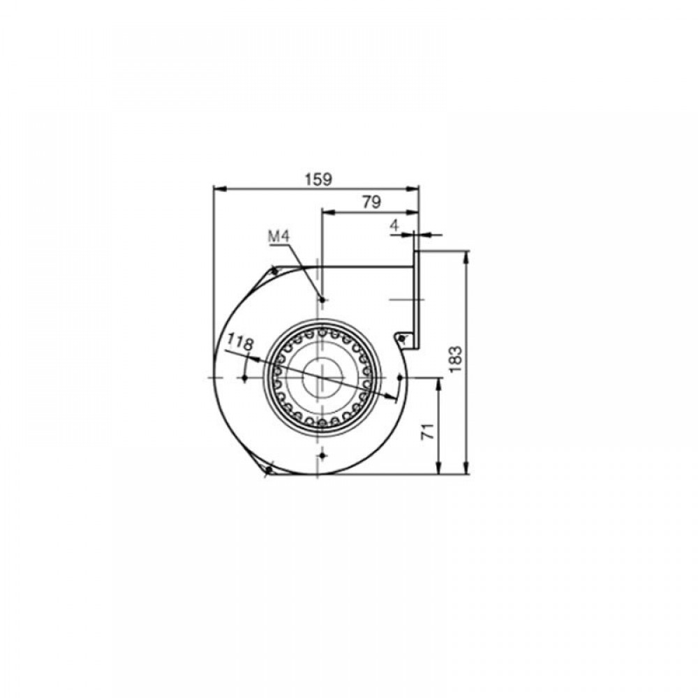 Centrifugaalventilator EBM voor pelletkachels Edilkamin, Ecoteck, Ravelli, debiet 155 m³/h | Ventilatoren en blazers voor pelletkachel | Pelletkachel onderdelen |