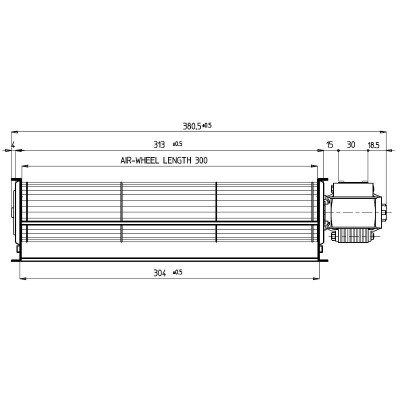 Tangentiële ventilator Fergas voor pelletkachels Anselmo Cola, Cadel, Ferroli, La Nordica en anderen met Ø60 mm, Flow 180 m³/h - Productenvergelijking