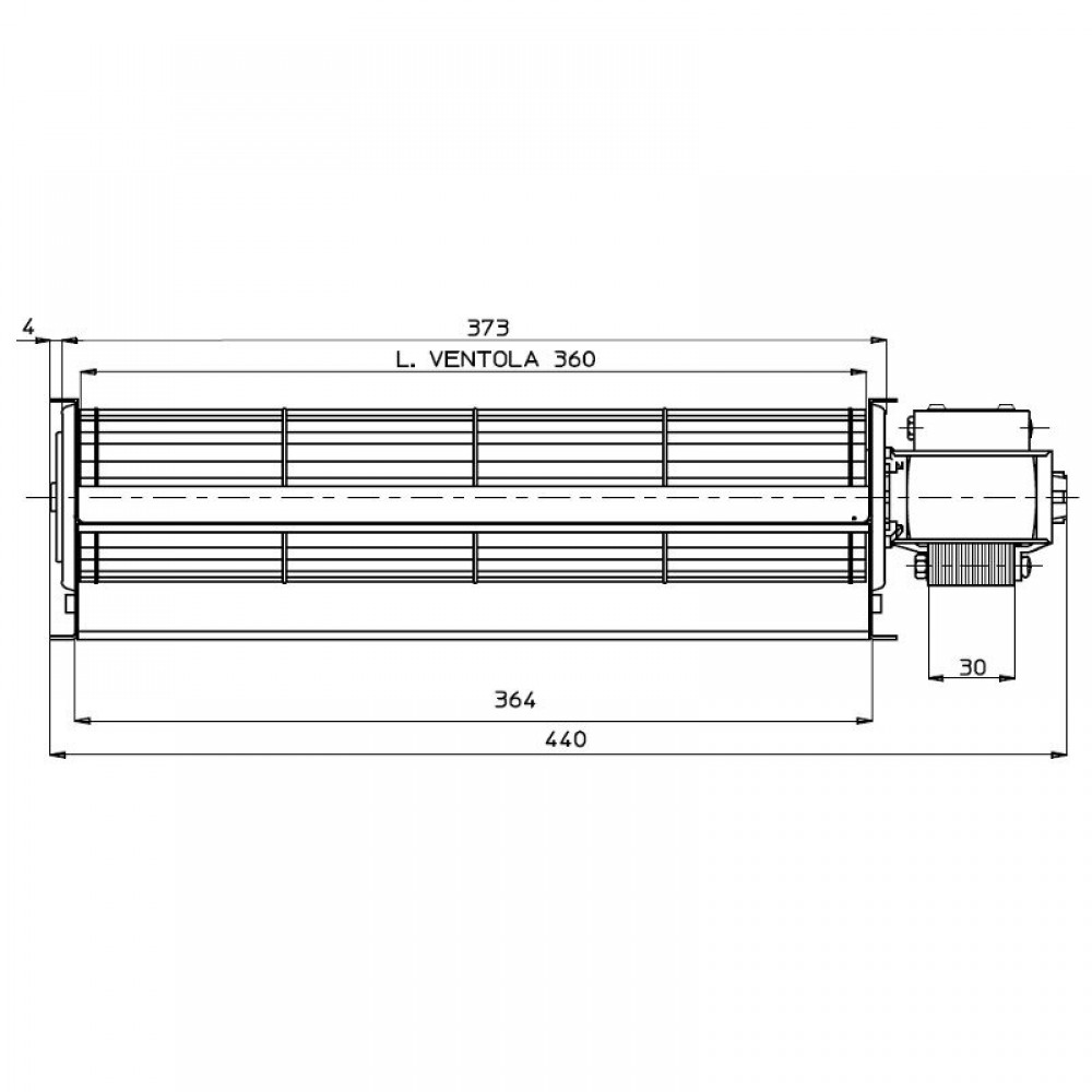 Tangentiële ventilator Fergas voor pelletkachels Ferroli, Lincar, Olimpia Splendid e.a. met Ø60 mm, Flow 210 m³/h | Ventilatoren en blazers | Pelletkachel onderdelen |