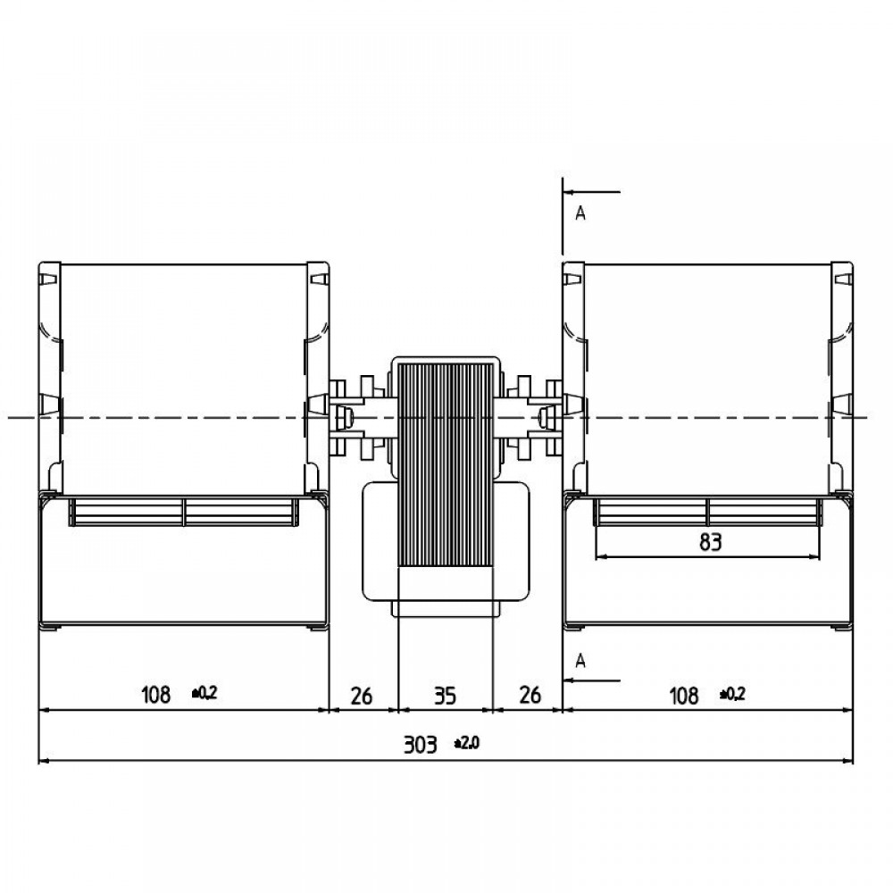 Centrifugaalventilator Fergas voor pelletkachels Eva Calor, Prisma, Sicalor, Ecoforest e.a., debiet 420 m³/u | Ventilatoren en blazers | Pelletkachel onderdelen |