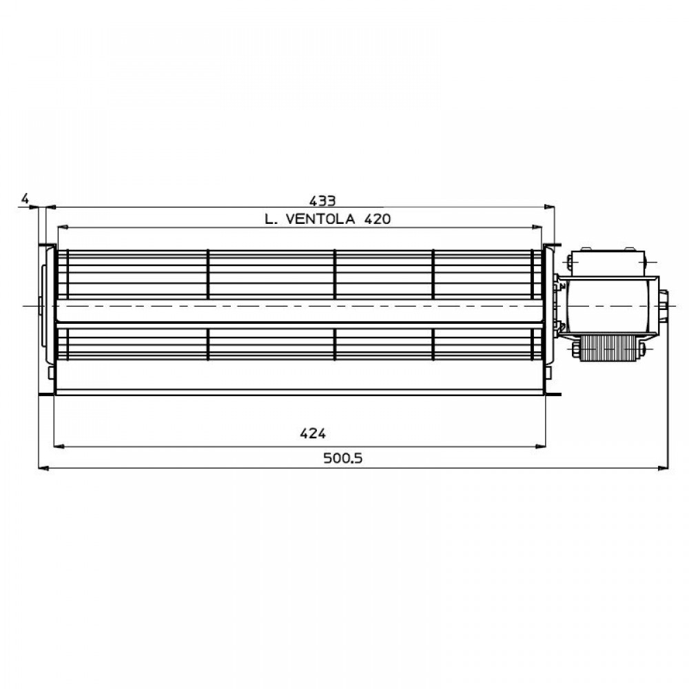 Tangentiële ventilator Fergas voor pelletkachels Deville met Ø60 mm, Flow 280 m³/h | Ventilatoren en blazers | Pelletkachel onderdelen |