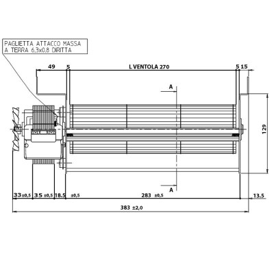 Tangentiële ventilator Fergas voor Edilkamin, Italiana Camini en anderen met Ø80 mm, Flow 337 m³/h - Productenvergelijking