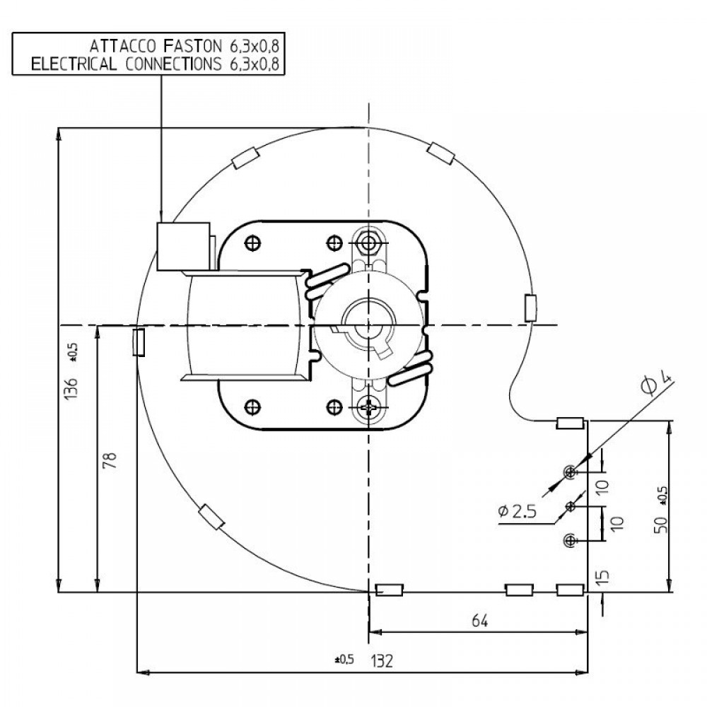 Centrifugaalventilator Fergas voor pelletkachels Eva Calor, Prisma, debiet 121 m³/h | Ventilatoren en blazers voor pelletkachel | Pelletkachel onderdelen |