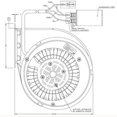 Centrifugaalventilator Natalini voor pelletkachels Eco Spar, Deville, Puros e.a. Sit Group, debiet 480 m³/h - Productenvergelijking