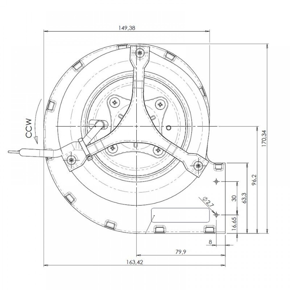 Centrifugaalventilator Trial 400 m³/h voor pelletkachels Ecoteck, Ravelli en anderen | Ventilatoren en blazers voor pelletkachel | Pelletkachel onderdelen |