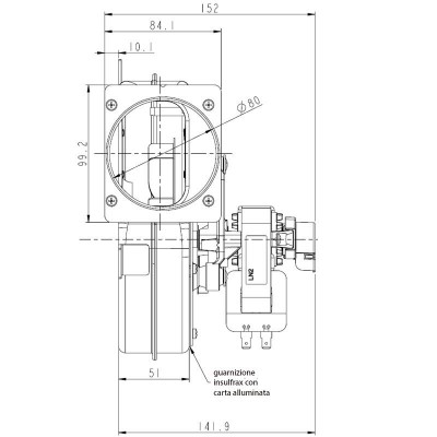 Rookafzuigventilator LN2 Natalini voor pelletkachels Eco Spar, AMG, Cadel, Arce, Calecosol, Caminetti Montegrappa, Euroalpi, Moretti Design, Sideros, Deville, Ecoteck, Edilkamin, Emaflam, La Nordica, MCZ, Palazzetti, Palladio, Piazzetta, Qlima, Ravelli, Maximale luchtstroom 160 m³/u - Productenvergelijking