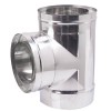   Dubbelwandig T-stuk kachelpijp 90° met kap, Isolatie, RVS AISI 304, Ф180-230