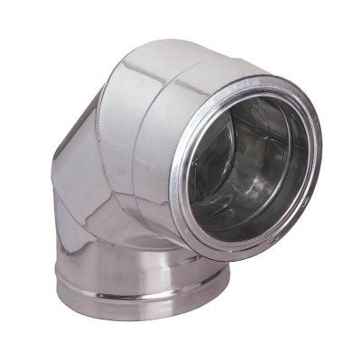 Dubbelwandige bocht kachelpijp 90°, RVS AISI 304, Isolatie, Ф100-150 - Productenvergelijking