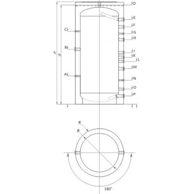 Buffervat Sunsystem, Model P 500, Capaciteit 500L Tank - Sunsystem