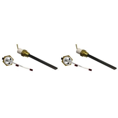Laagspanning gloeibougie pelletkachel Eco Spar, BURNiT, ComfortBilt en anderen, totale lengte 123mm, 120W tot 24V - x2 - Gloeibougie voor pelletkachel