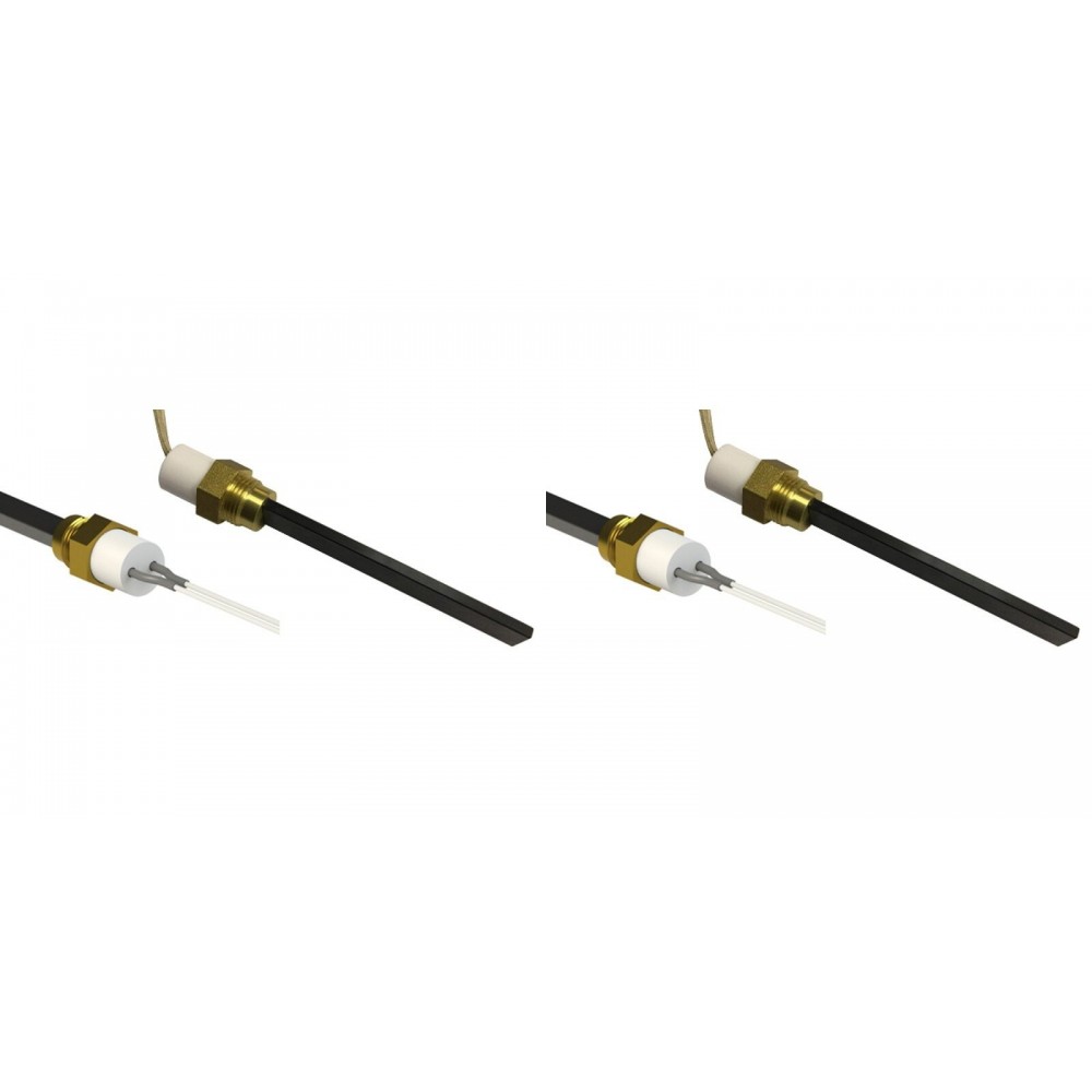 Gloeibougie pelletkachel met zwart kwartskristal Karmek One, Balkan Energy, La Nordica en anderen, totale lengte 126mm, 300W - x2