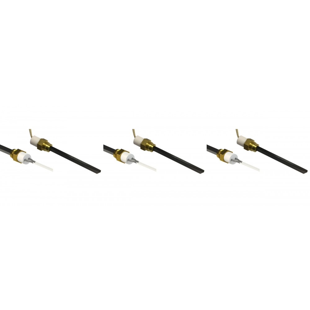Gloeibougie pelletkachel met zwart kwartskristal voor Eco Spar, BURNiT, Whitfield, Lennox en anderen, totale lengte 126mm, 400W - x3