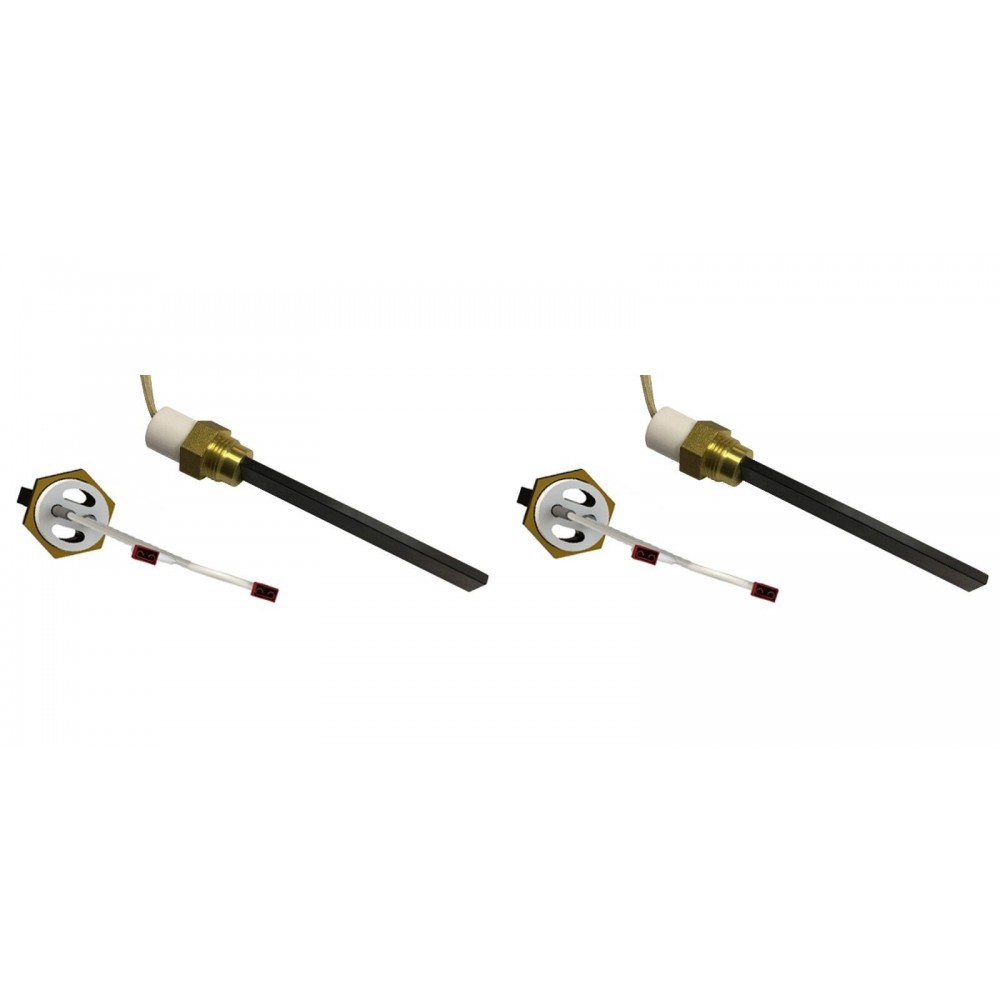 Gloeibougie pelletkachel met zwart kwartskristal voor Ferroli, Eco Spar, BURNiT en anderen, totale lengte 123mm, 300W - x2