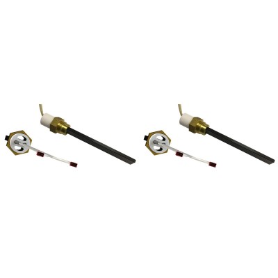 Gloeibougie pelletkachel met zwart kwartskristal voor Ferroli, Eco Spar, BURNiT en anderen, totale lengte 123mm, 300W - x2 - Speciale aanbiedingen